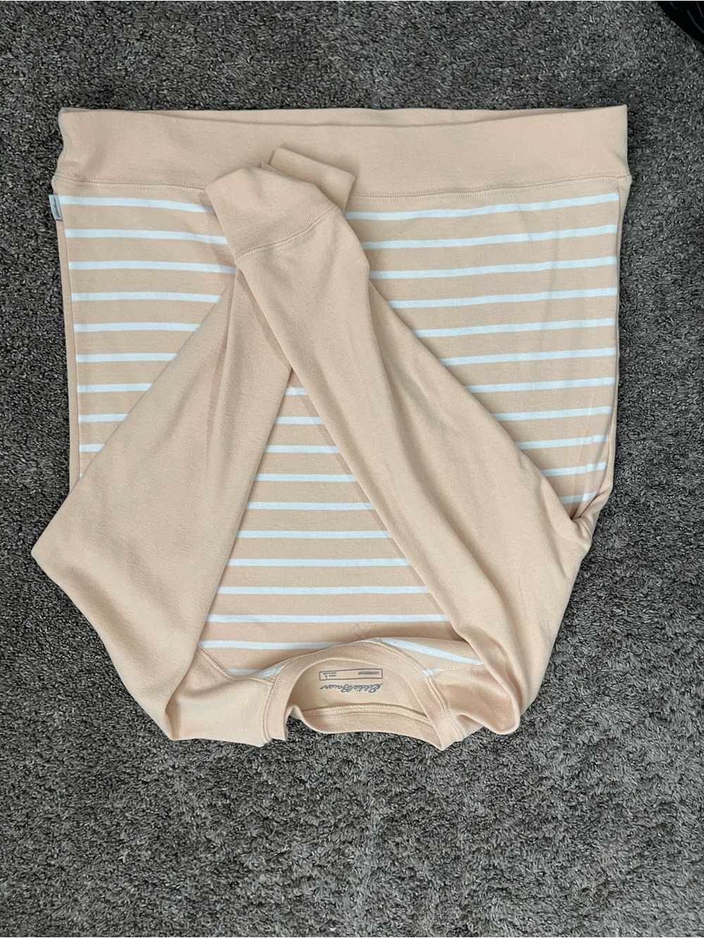 Eddie Bauer Cream & White Striped Kids Leggings